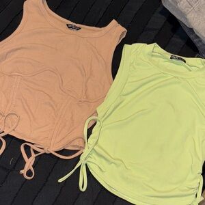 SHEIN Peach and Lime Tank Tops
